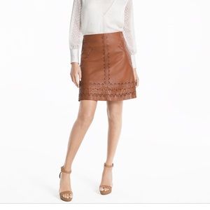 White House Black Market Leather Skirt